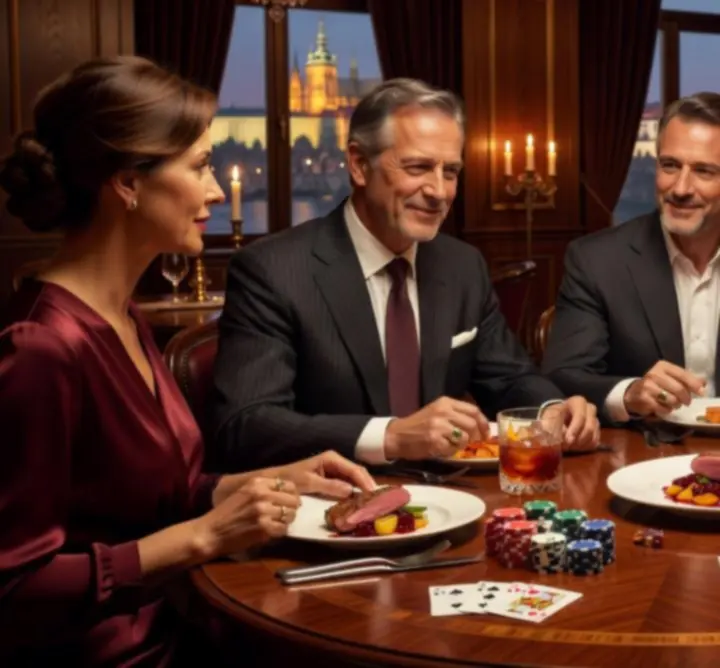 Premium gastronomie a fine dining během pokerového večera